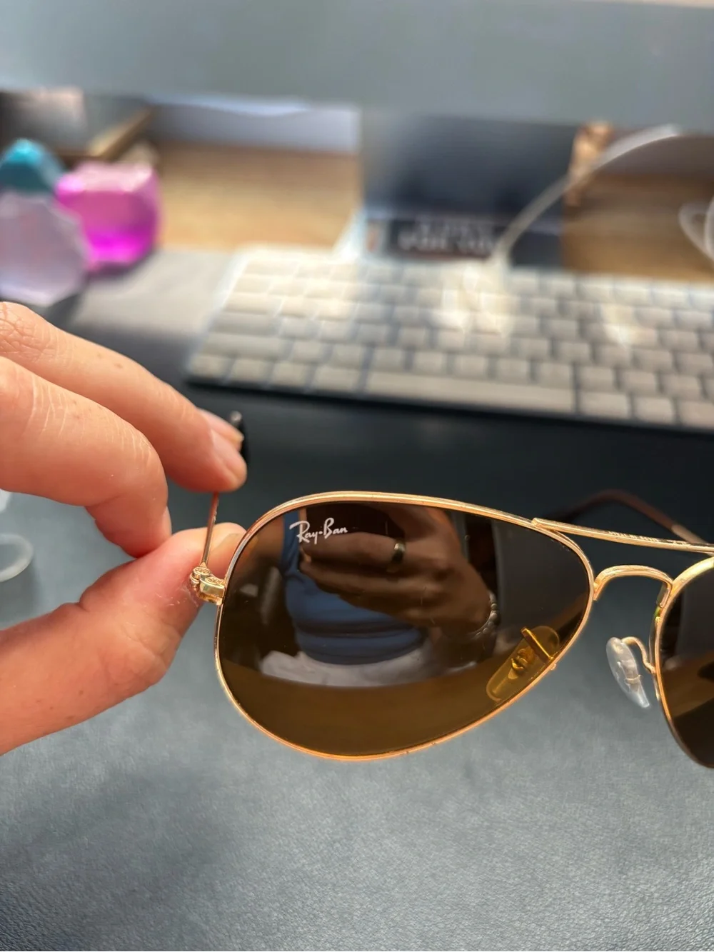 Ray-Ban Classic Aviator Sunglasses - Polished Gold Frame